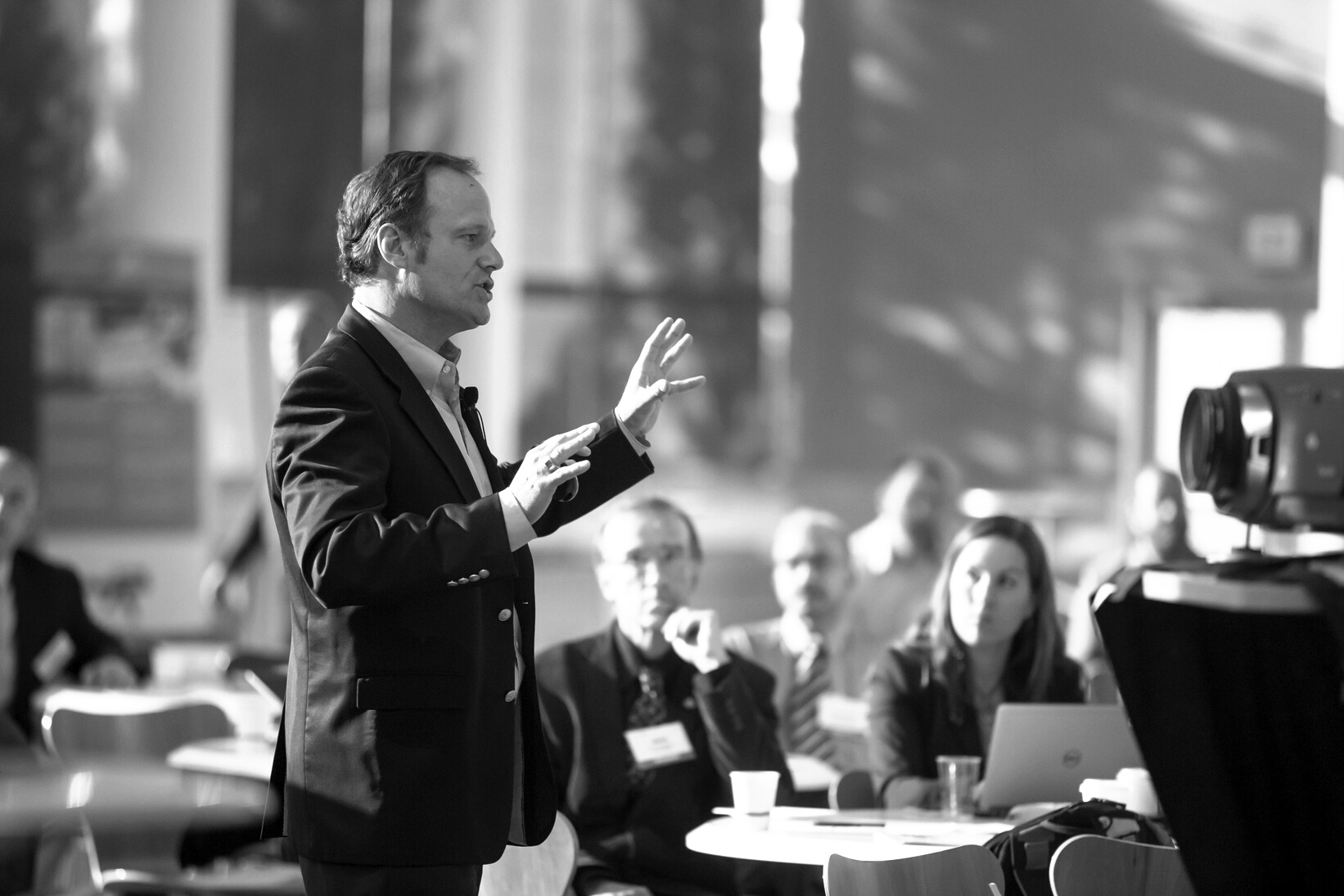 Man Participating in a Conference